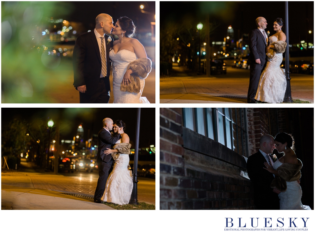 night images of bride and groom dramtic