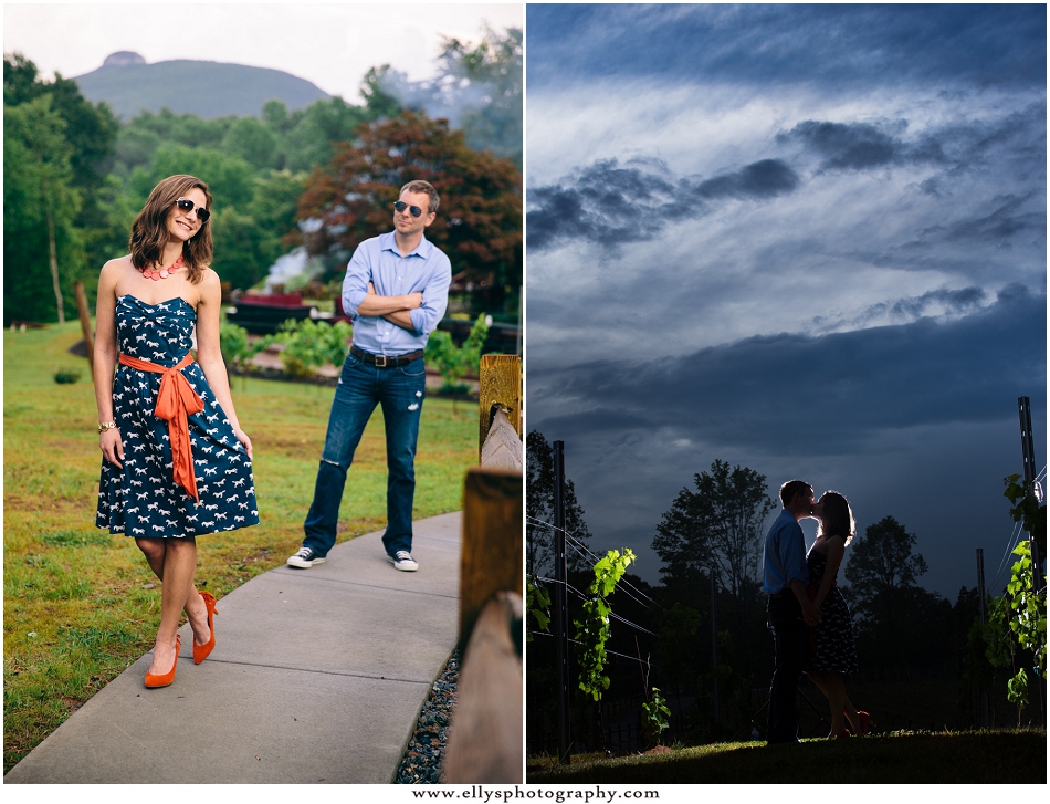 Engagement photos at Jolo Winery in Pilot Mountain, NC