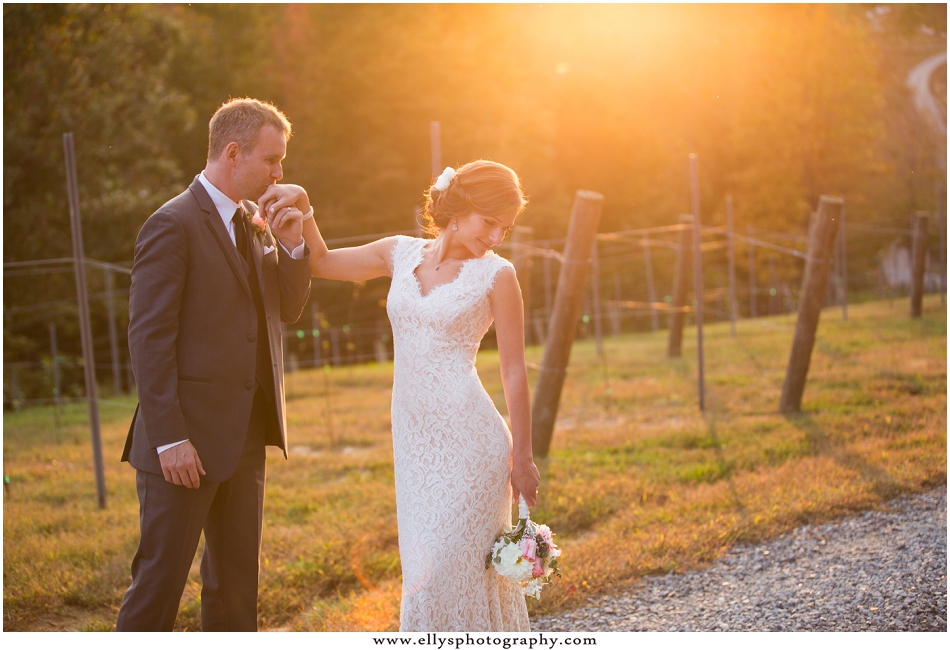 Beautiful fall wedding at Medaloni Cellards in Lewisville, North Carolina