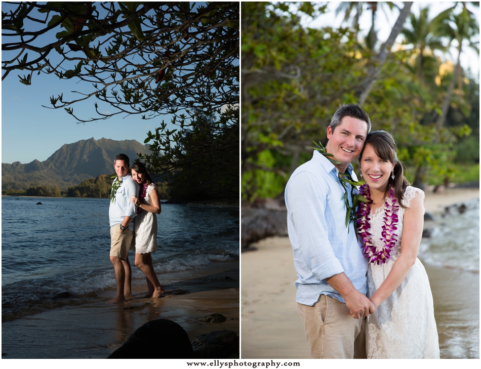 Anniversary photos and vow renewal in Princeville, Kauai - Hawaii