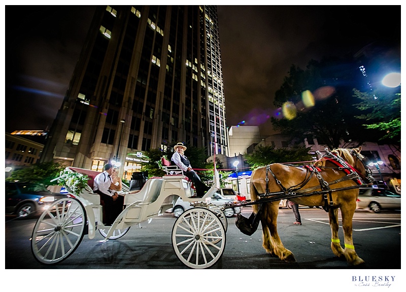 Glamorous Foundation for the Carolinas Wedding horse carriage exit