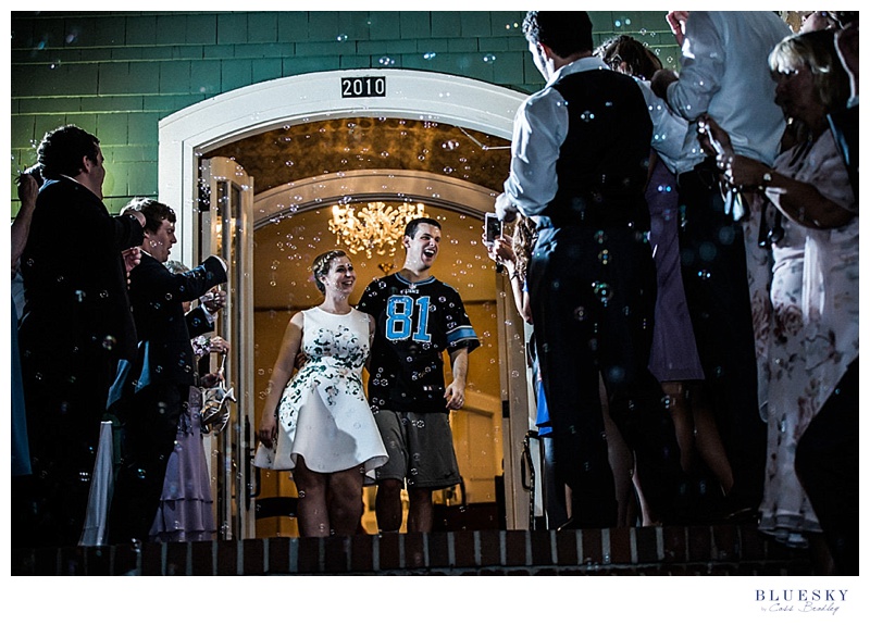 bubble wedding exit short dress