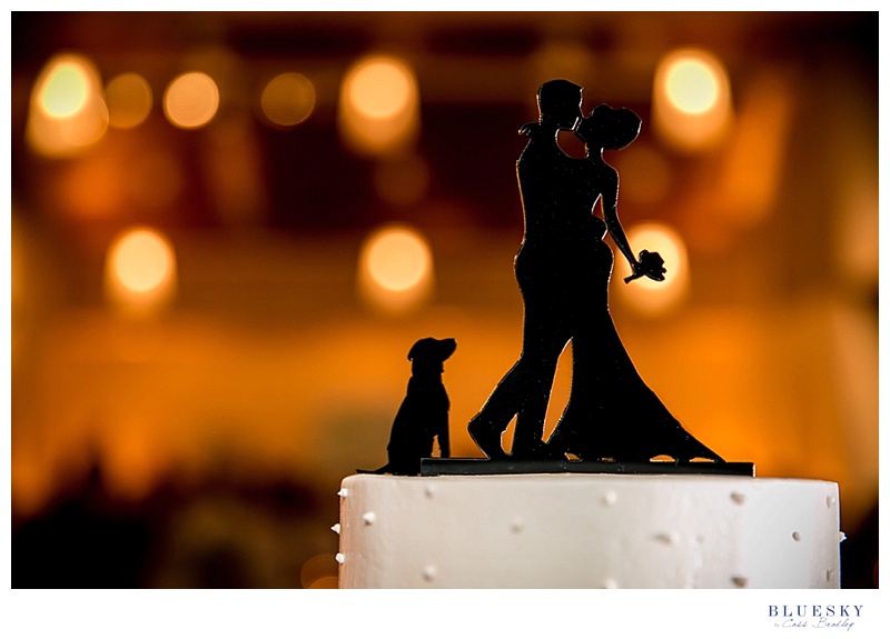 custom cake topper with dog siloquette