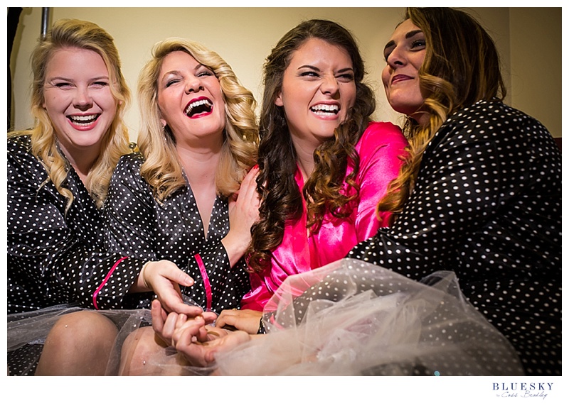 bridesmaid laughing 
