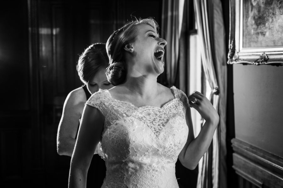 bride laughing 