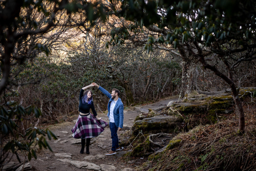 engagement photography at craggy gardens in the blue ridge parkway in asheville nc