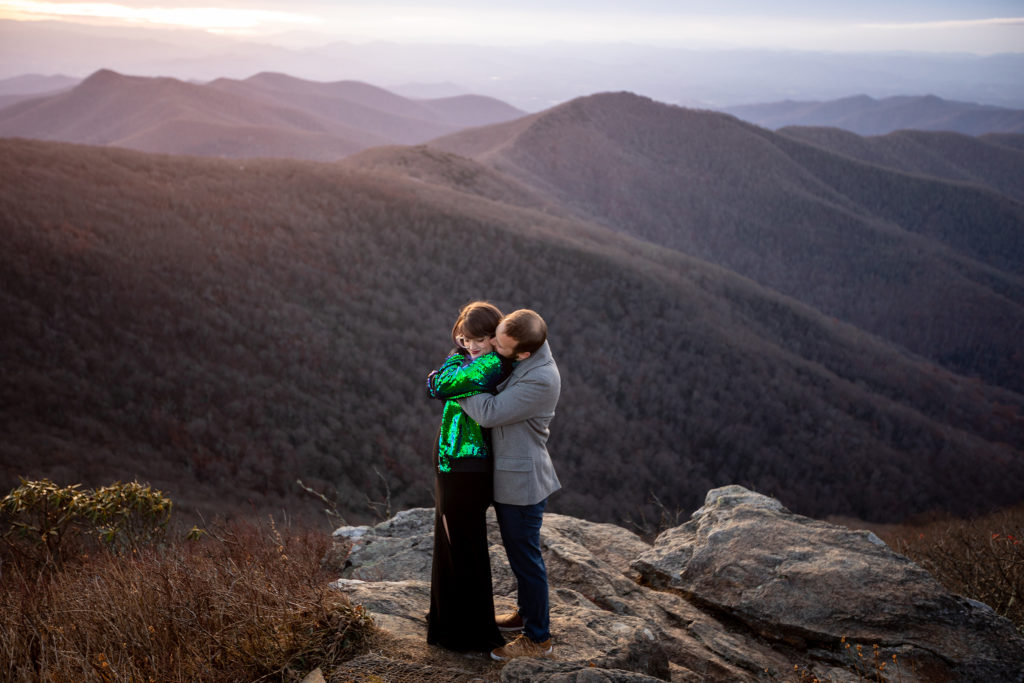 posing ideas for engagement session. craggy gardens nc